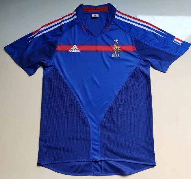 2004 France Home Retro Soccer Jersey Shirt